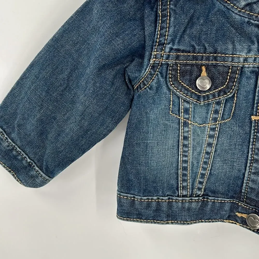 Place Infant Girl Blue Denim Snap Jacket Size 6-9 Months